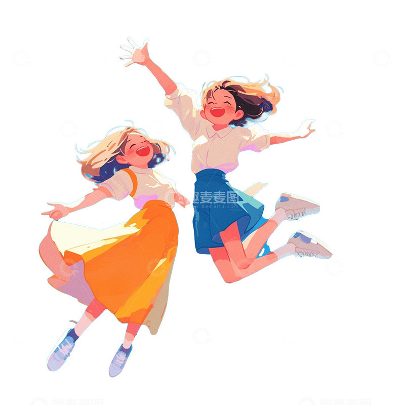 高清大图下载【趣麦麦图】阳光下跳跃的青年