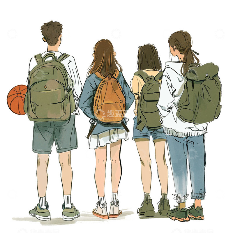 高清大图下载【趣麦麦图】青年背影人物