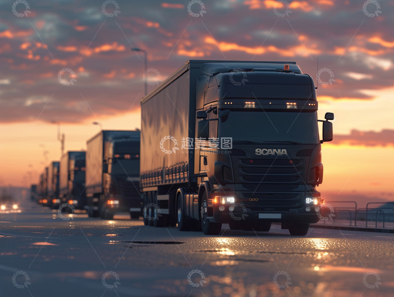 高清大图下载【趣麦麦图】物流运输工具货车