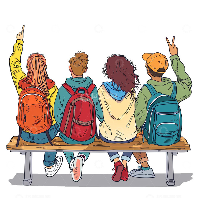 高清大图下载【趣麦麦图】坐在长椅上的青年