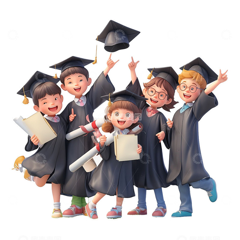 高清大图下载【趣麦麦图】青年毕业场景