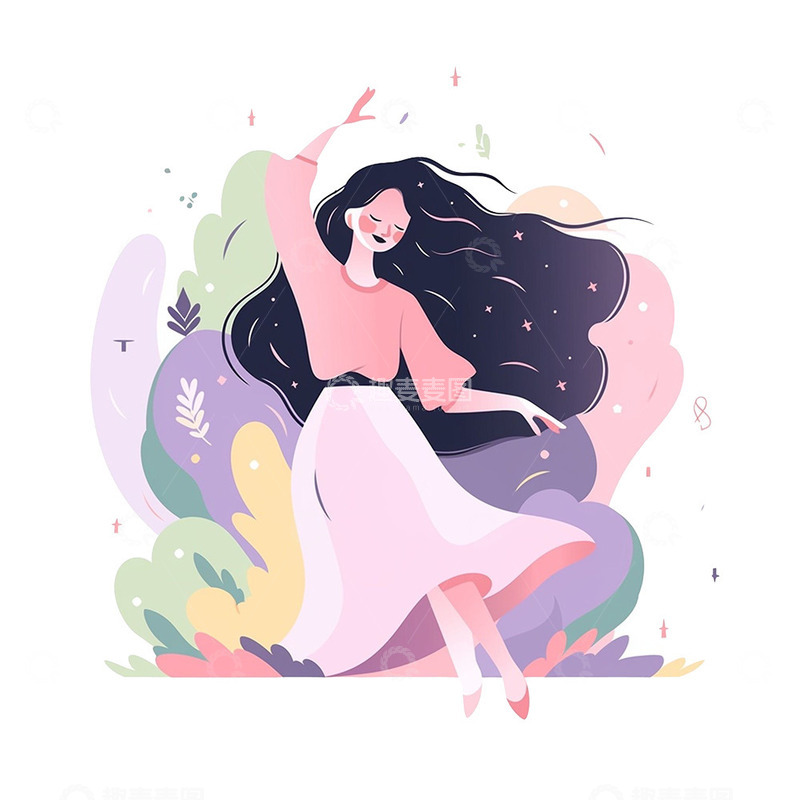 高清大图下载【趣麦麦图】跳舞的青年女孩