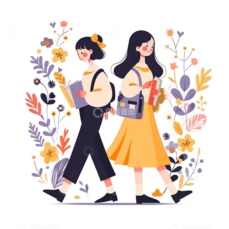 高清大图下载【趣麦麦图】五四鲜花女青年