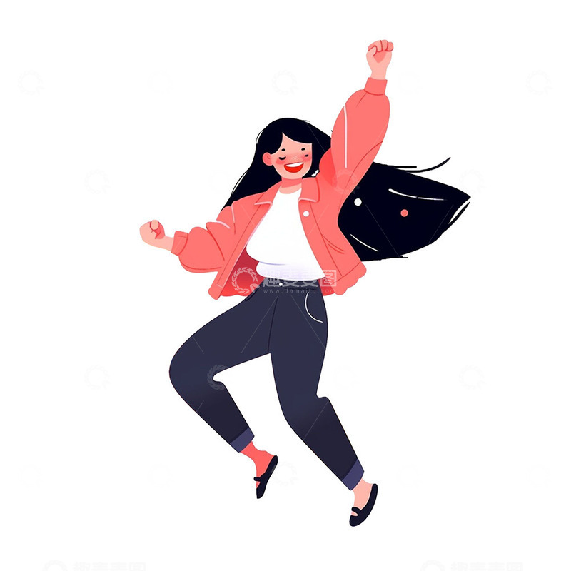 高清大图下载【趣麦麦图】手舞足蹈的女孩