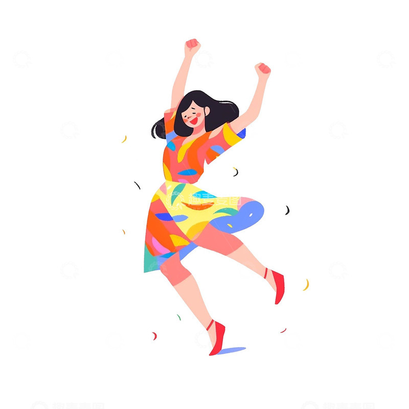 高清大图下载【趣麦麦图】穿彩色裙子的女孩