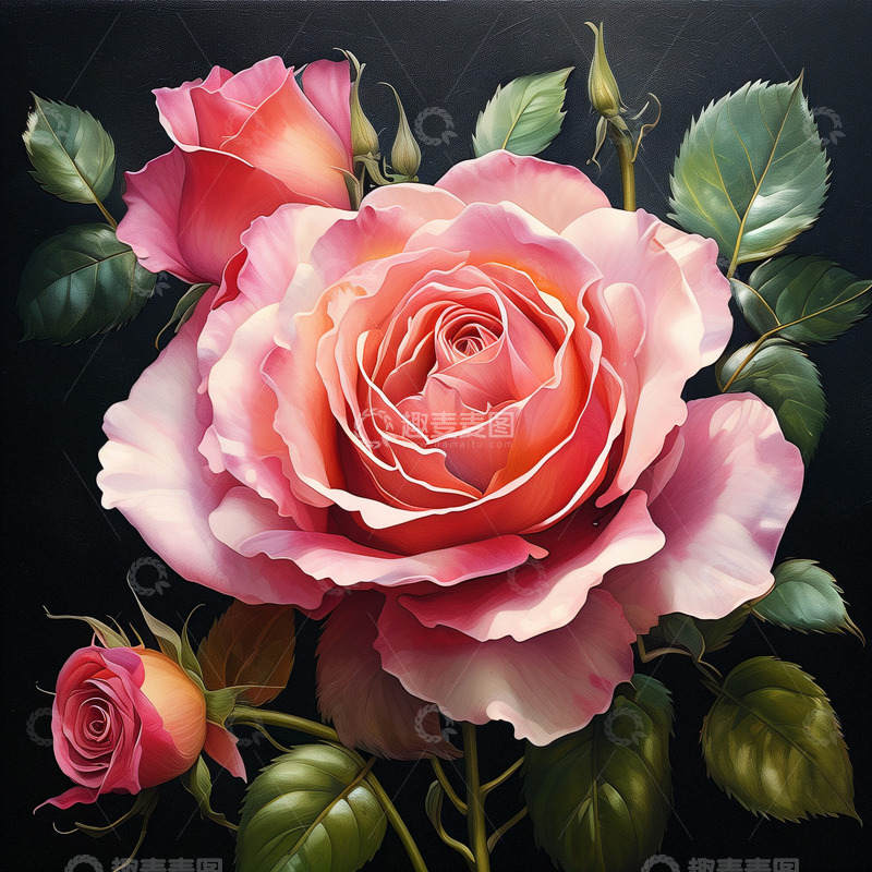 高清大图下载【趣麦麦图】情人节粉色玫瑰花