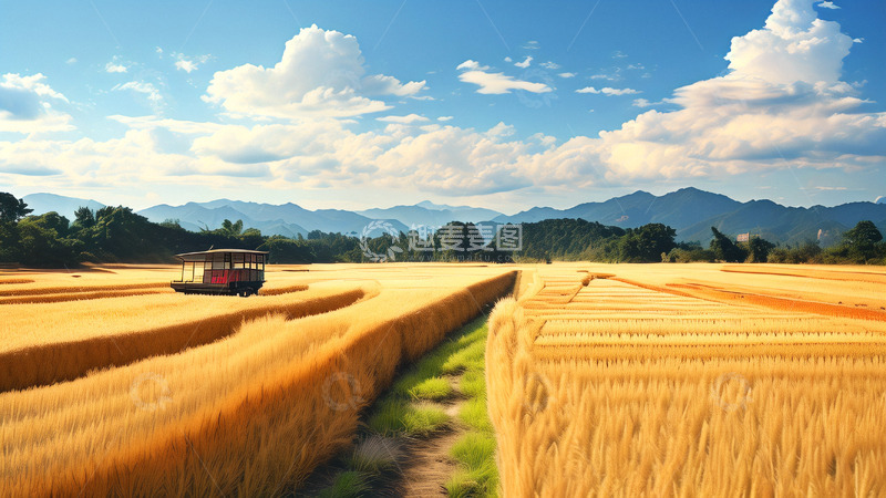 高清大图下载【趣麦麦图】田园乡村水稻田农作物