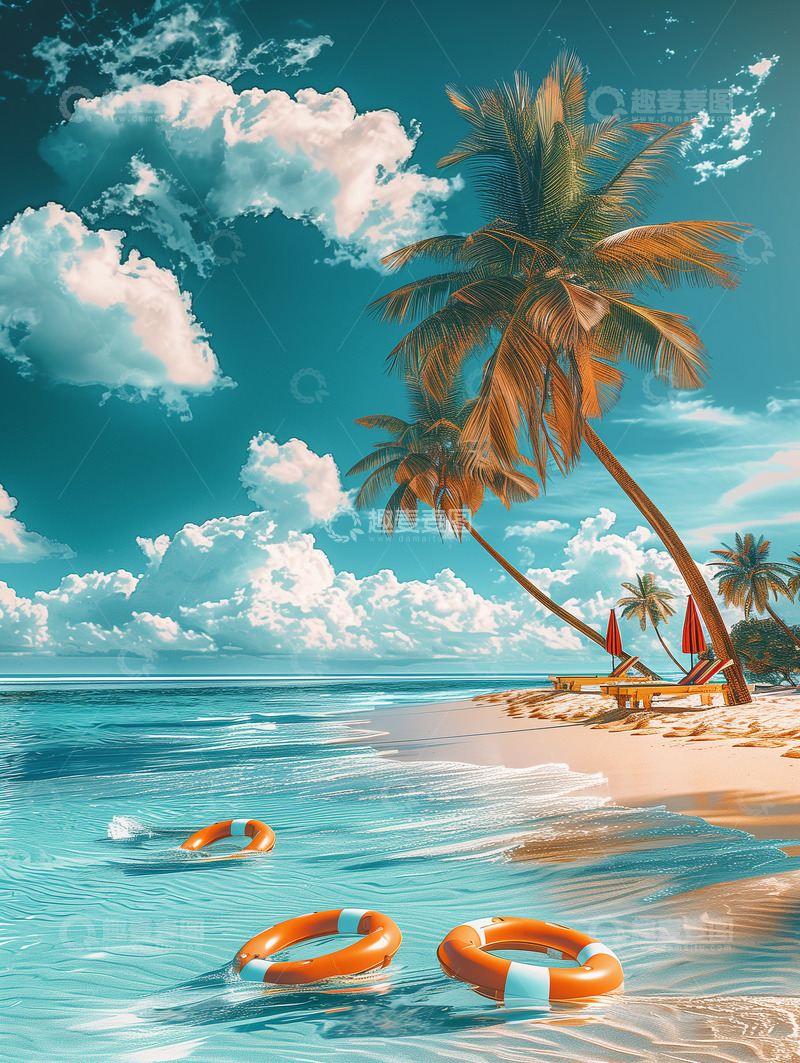 高清大图下载【趣麦麦图】夏季海滩背景