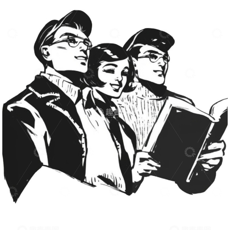 高清大图下载【趣麦麦图】黑白复古青年