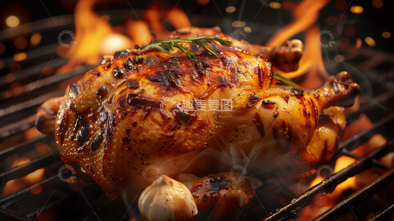 高清大图下载【趣麦麦图】香喷喷的烤火鸡