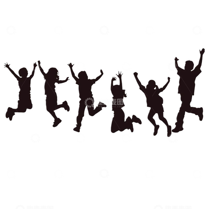 高清大图下载【趣麦麦图】跳跃人物剪影