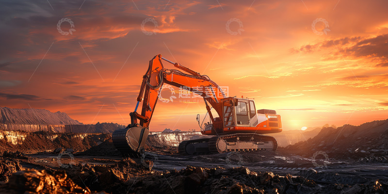 高清大图下载【趣麦麦图】挖掘机工作背景