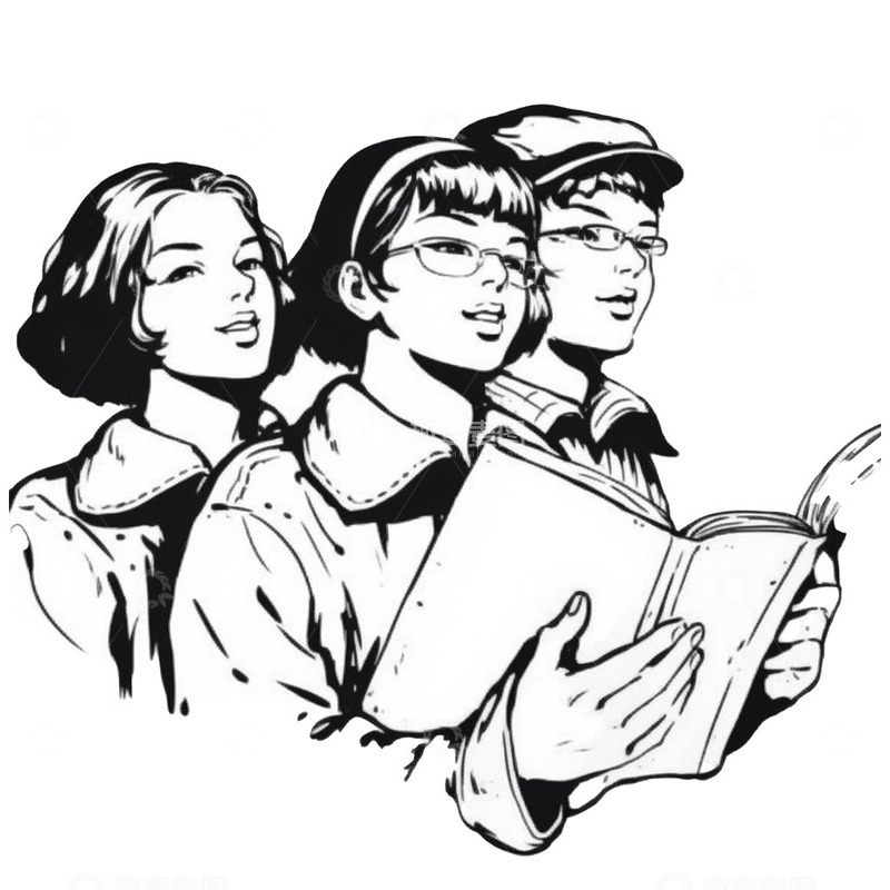 高清大图下载【趣麦麦图】五四青年节黑白人物