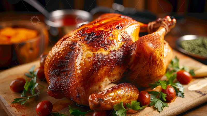 高清大图下载【趣麦麦图】实物奥尔良烤鸡