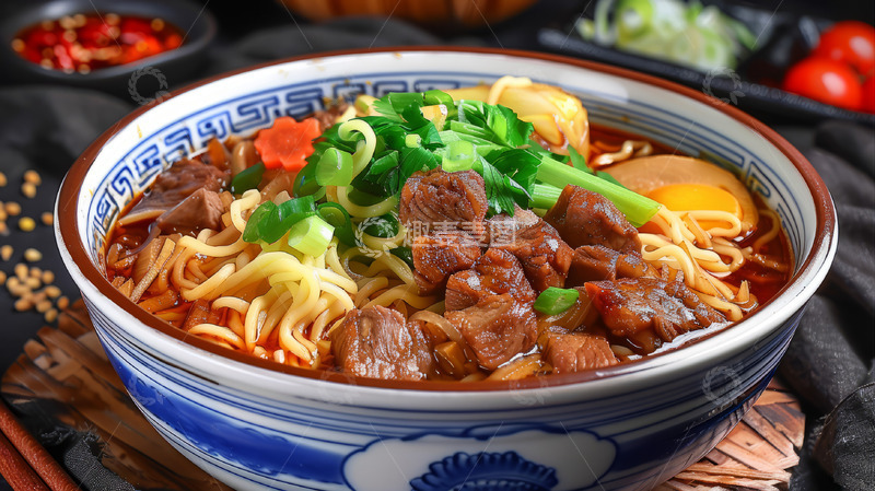 高清大图下载【趣麦麦图】番茄牛肉汤面