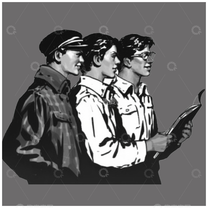 高清大图下载【趣麦麦图】五四复古青年人物