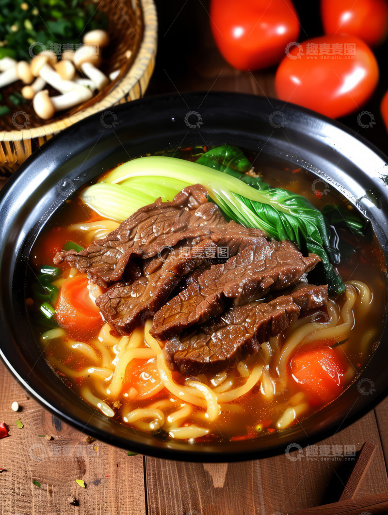 高清大图下载【趣麦麦图】红烧牛腩面图片