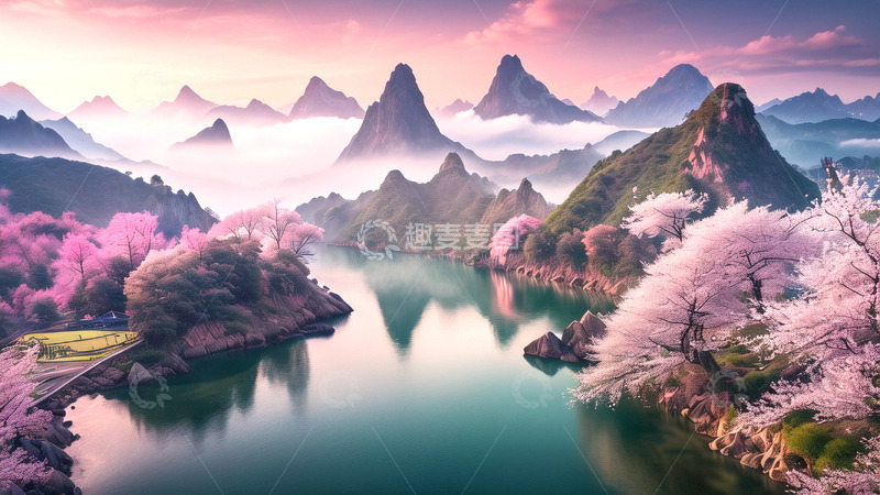 高清大图下载【趣麦麦图】春天山水美景