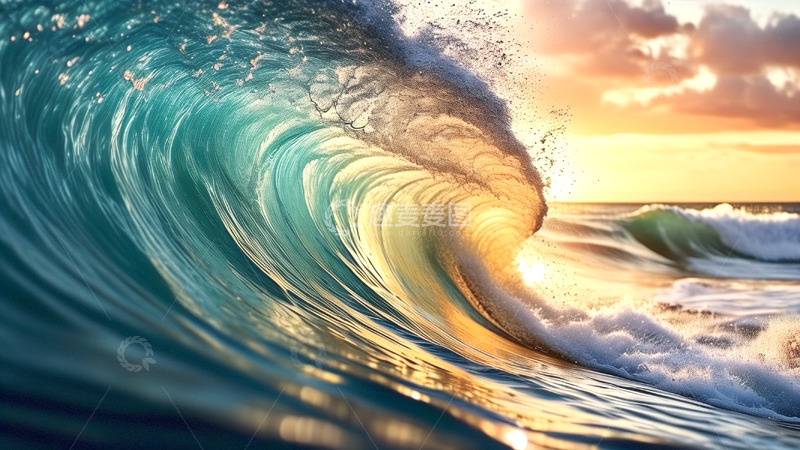 高清大图下载【趣麦麦图】海浪大海浪花背景