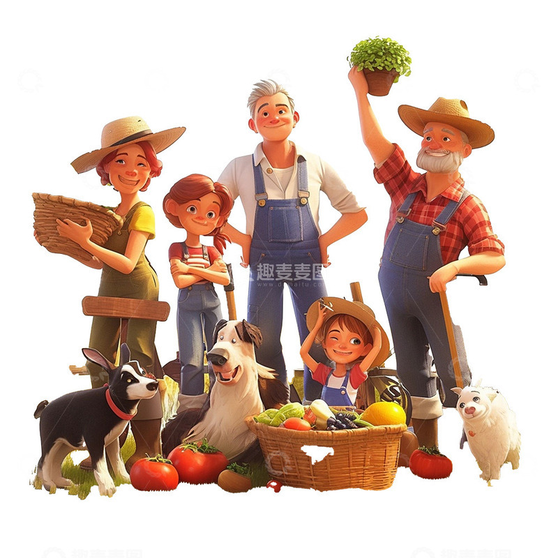 高清大图下载【趣麦麦图】五一劳动节丰收场景图