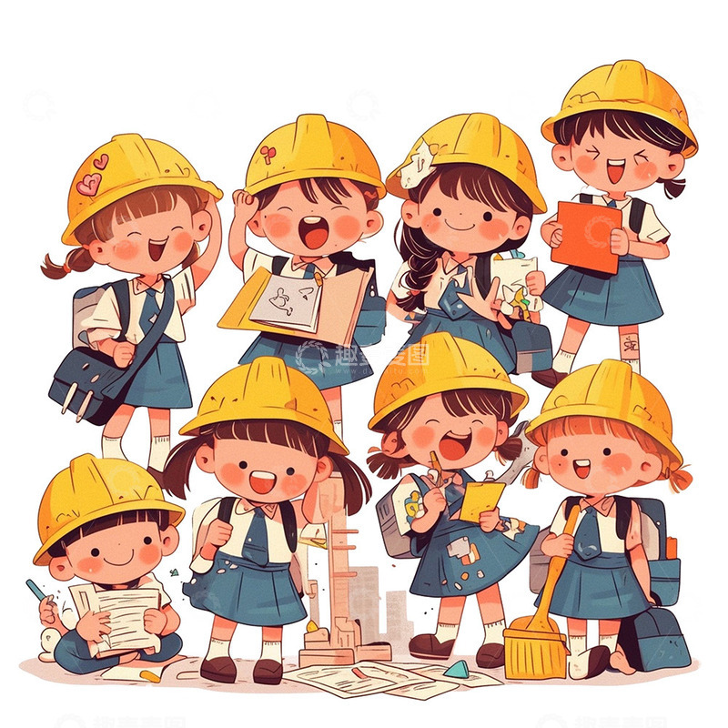 高清大图下载【趣麦麦图】戴帽子的可爱学生