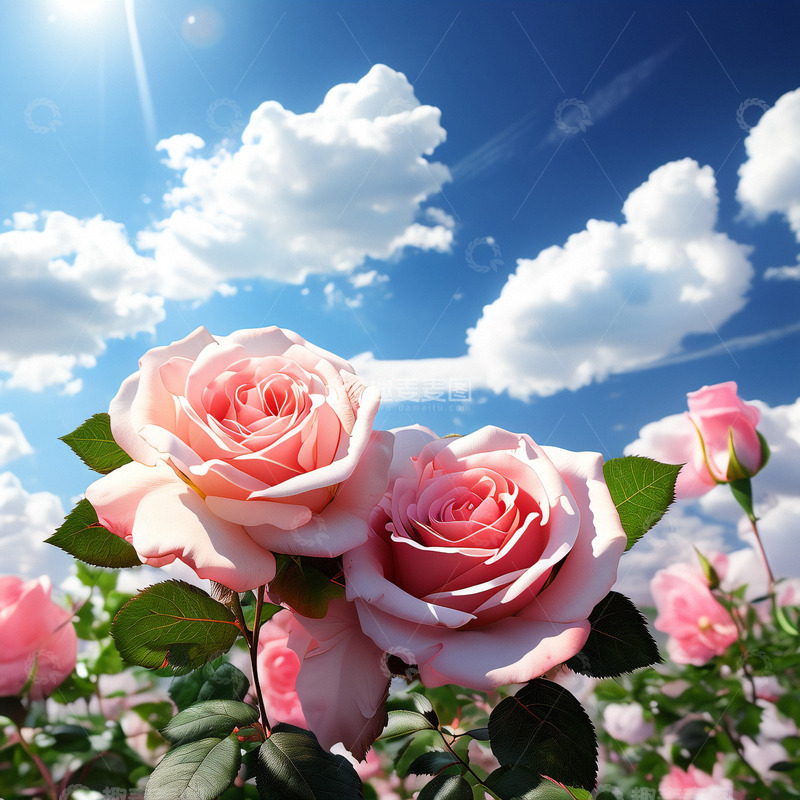 高清大图下载【趣麦麦图】粉红色玫瑰鲜花背景