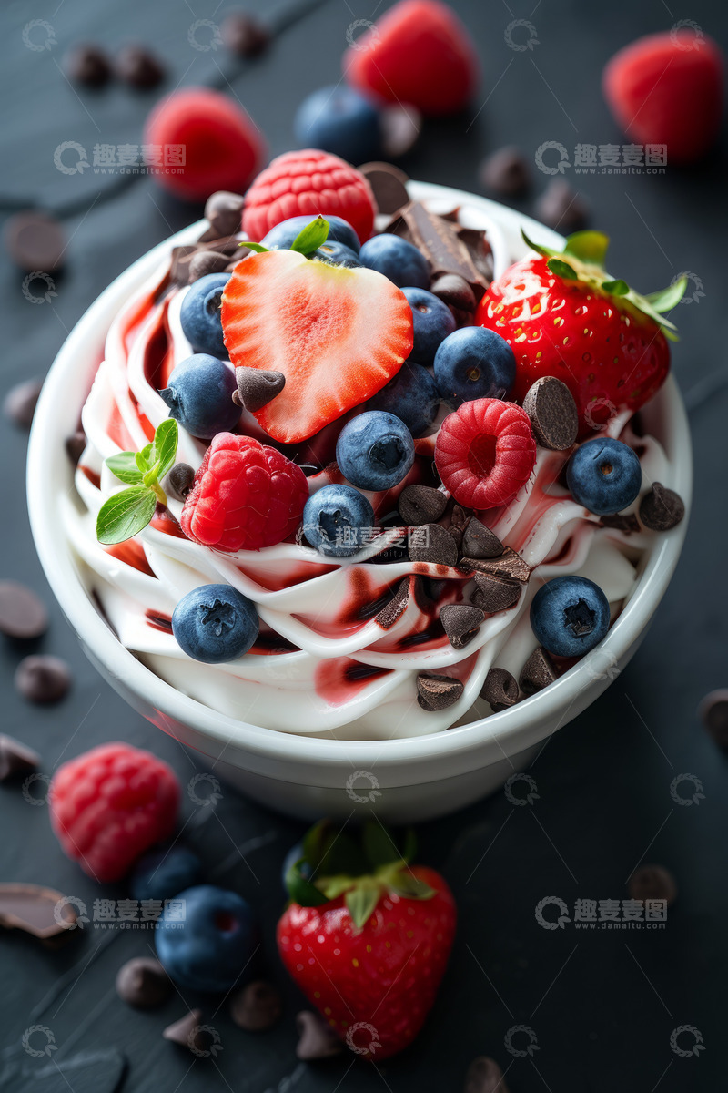 高清大图下载【趣麦麦图】冰淇淋草莓甜点美食