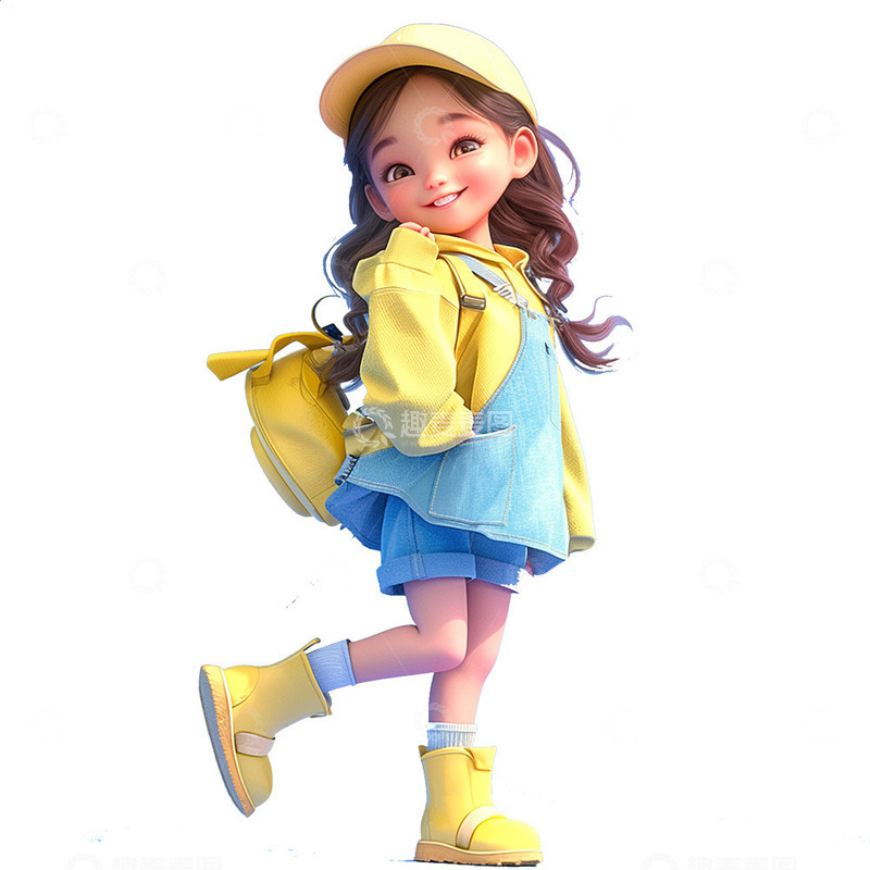 高清大图下载【趣麦麦图】卡通青年女孩