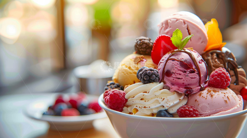 高清大图下载【趣麦麦图】冰淇淋多球杯
