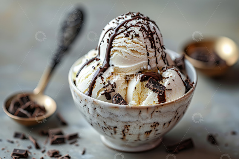 高清大图下载【趣麦麦图】香草冰淇淋球