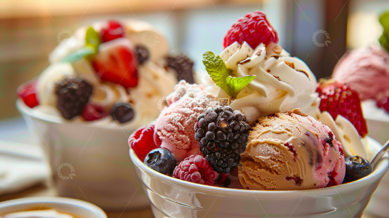 高清大图下载【趣麦麦图】-水果冰淇淋球