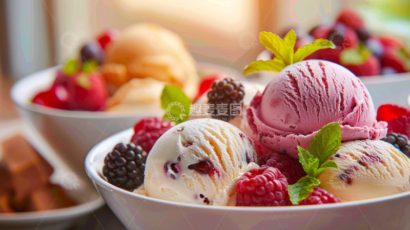 高清大图下载【趣麦麦图】夏日冰淇淋特写