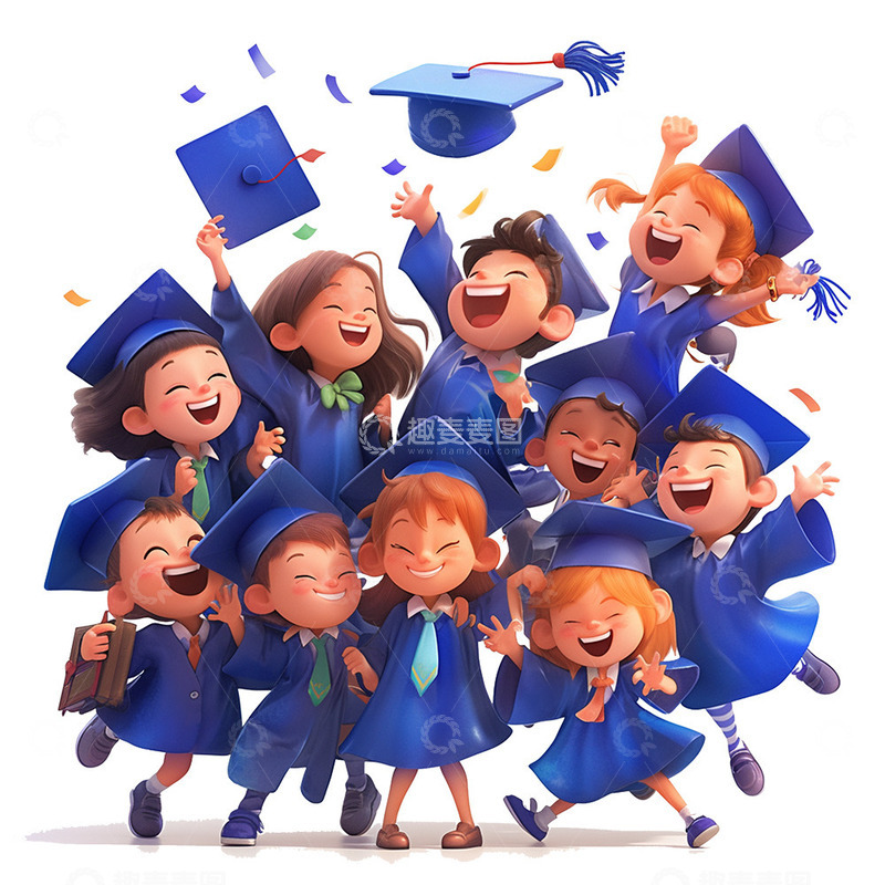 学士服青年学生人物