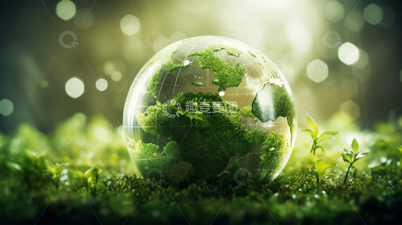 高清大图下载【趣麦麦图】创意地球植物绿色环保唯美场景