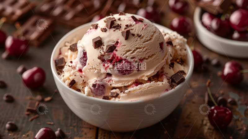 高清大图下载【趣麦麦图】写实巧克力球冰淇淋