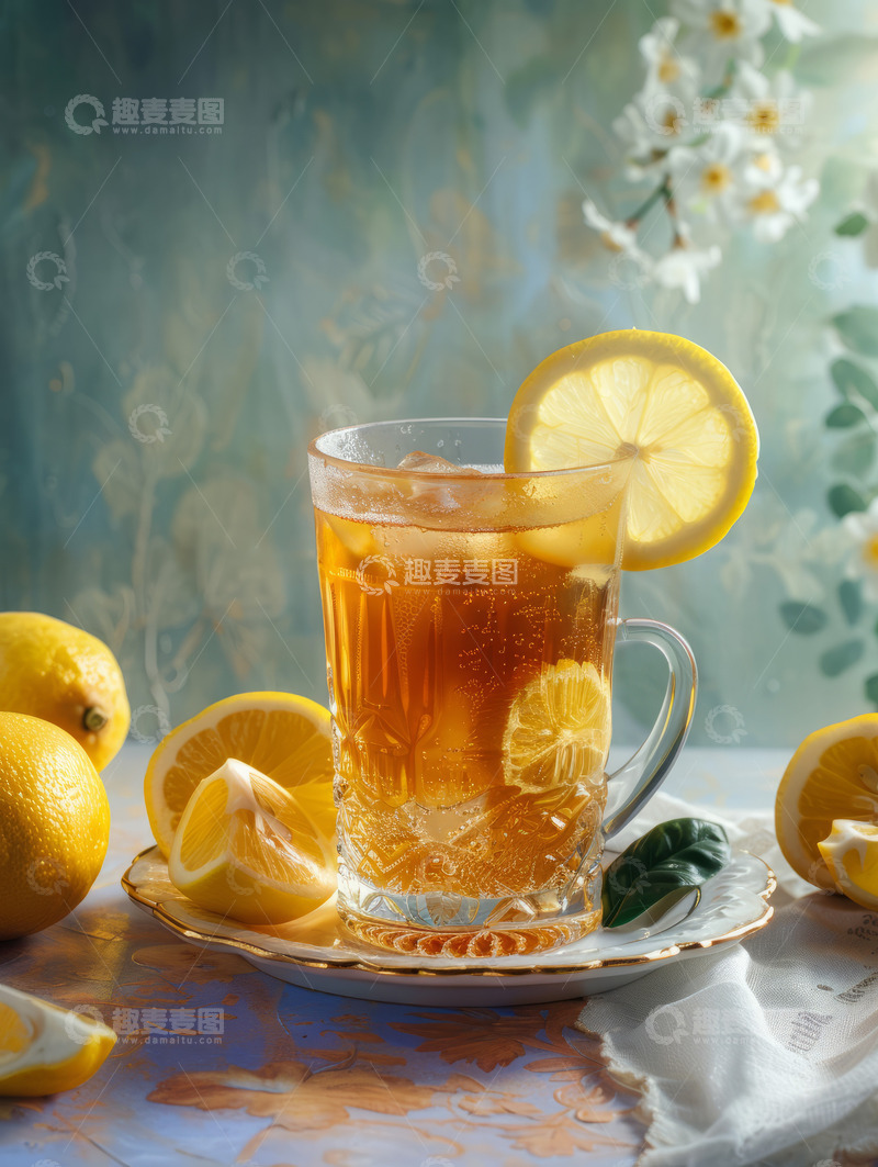 高清大图下载【趣麦麦图】冰爽柠檬茶海报
