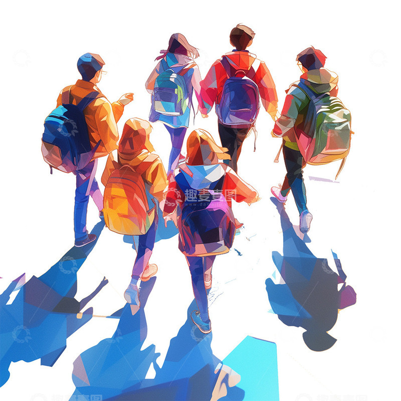 高清大图下载【趣麦麦图】俯视青年人物背影