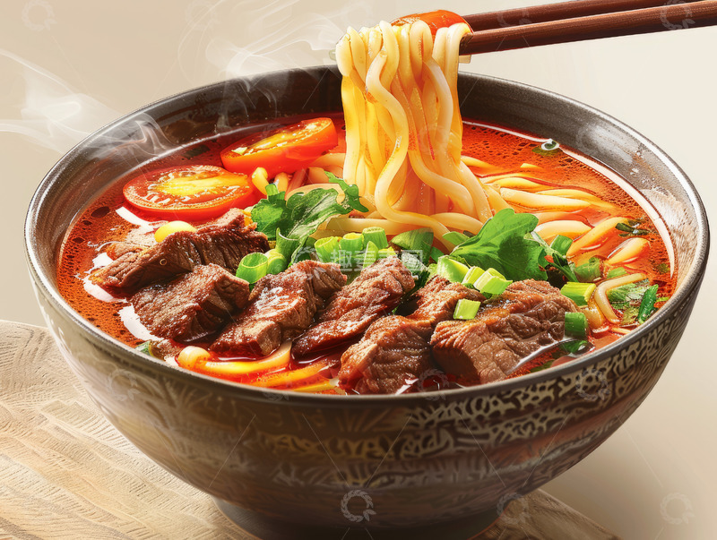 高清大图下载【趣麦麦图】美味红烧牛肉面摄影