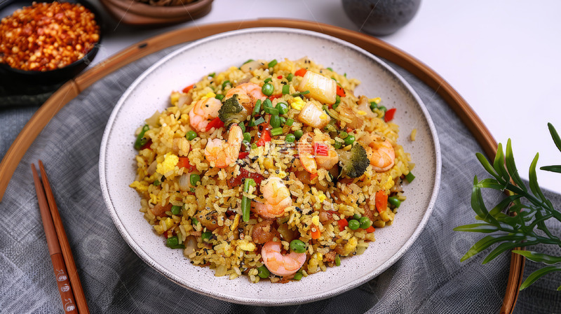 高清大图下载【趣麦麦图】虾仁扬州炒饭
