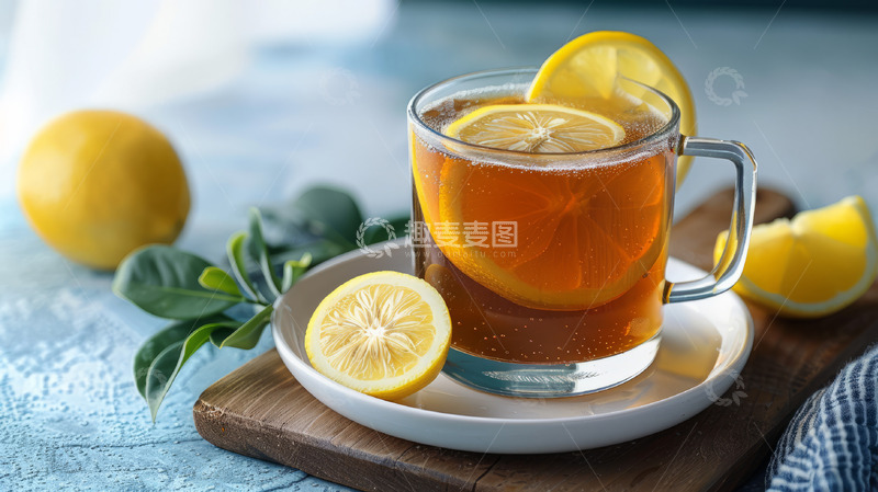 高清大图下载【趣麦麦图】冻柠檬茶海报背景