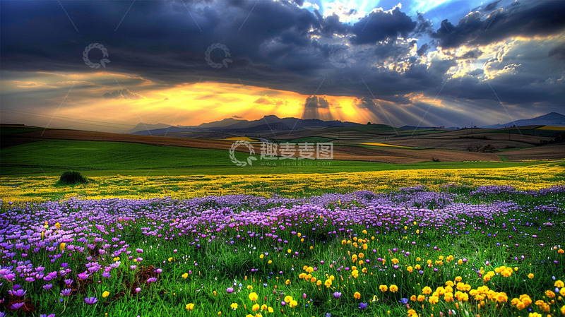 高清大图下载【趣麦麦图】花田花海植物鲜花唯美场景