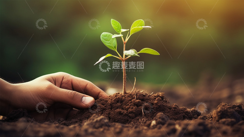 高清大图下载【趣麦麦图】手植物耕种生命自然环保场景