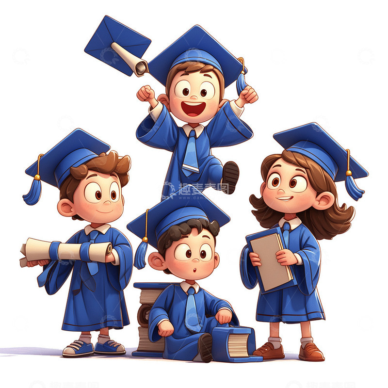 高清大图下载【趣麦麦图】穿学士服的青年人物