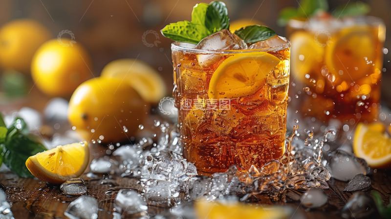 高清大图下载【趣麦麦图】水果手打柠檬茶冷饮