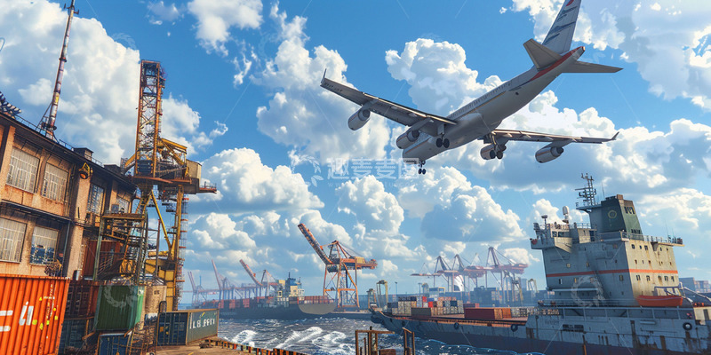 高清大图下载【趣麦麦图】飞机运输物流