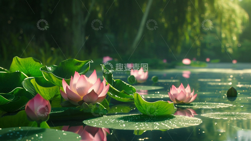 立夏荷塘实拍图