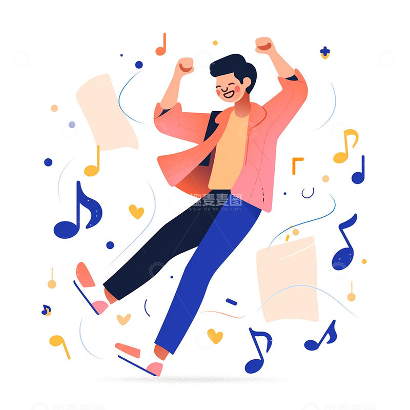 高清大图下载【趣麦麦图】唱歌青年男孩