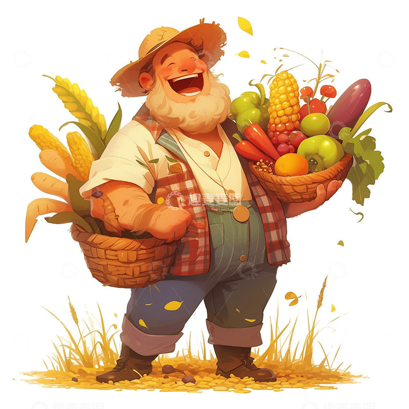 高清大图下载【趣麦麦图】五一劳动节丰收农作物