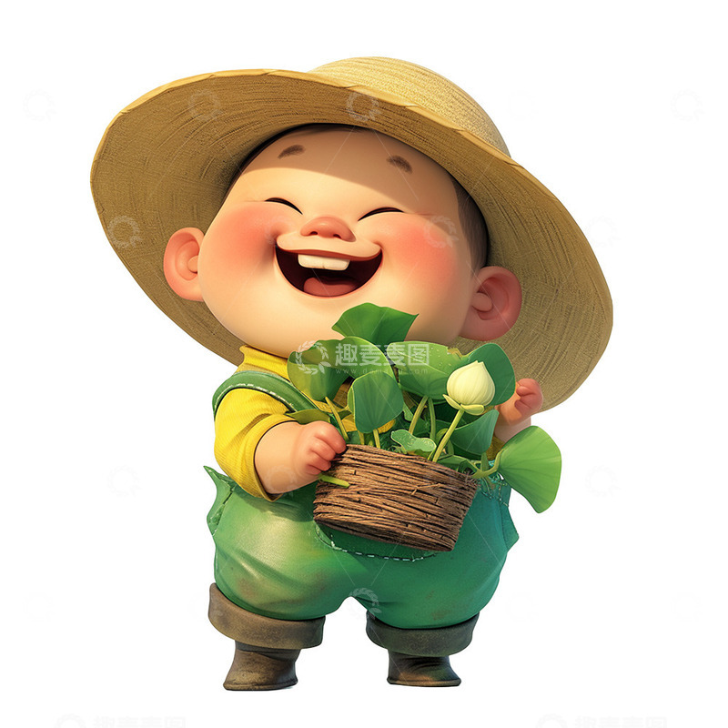 高清大图下载【趣麦麦图】-卡通可爱帽子男孩