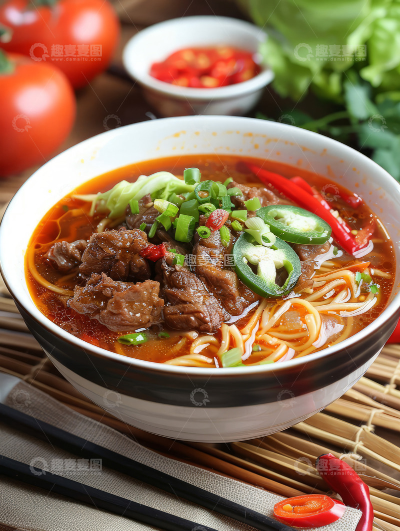 高清大图下载【趣麦麦图】红烧番茄牛肉面